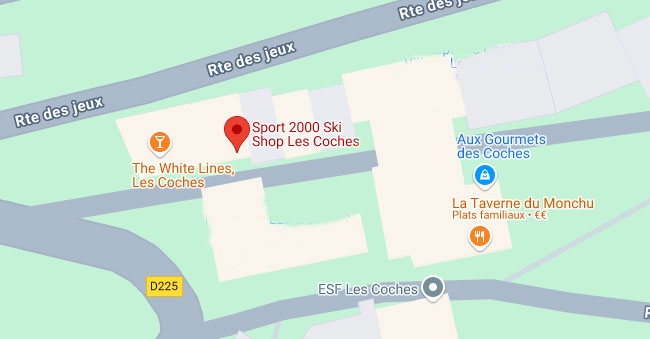 Localiser le magasin Evolution 2 Ski Shop Les Coches sur Google Map